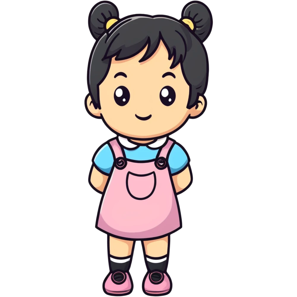 Cute little girl with pigtails emoji