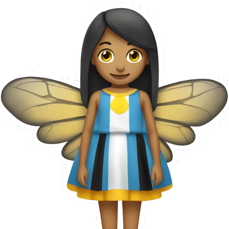Create an emoji of a bee dress in the Argentina flag emoji