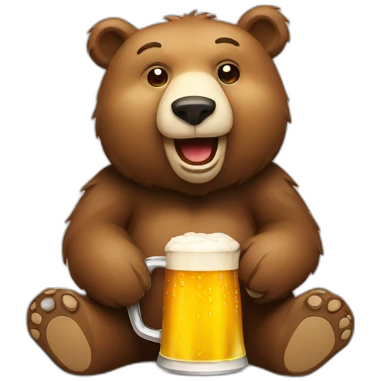 Bear with beer emoji