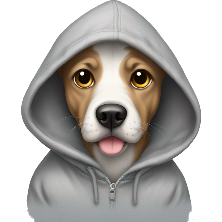 Dog wearing hoodie emoji