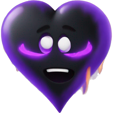 Black heart with purple flames emoji