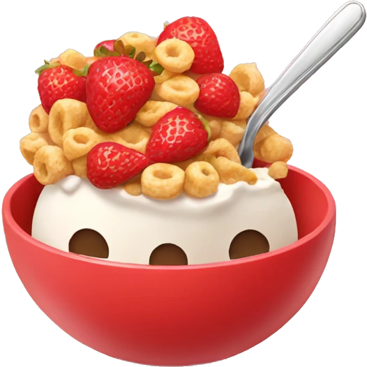 Cereal with strawberries in it emoji