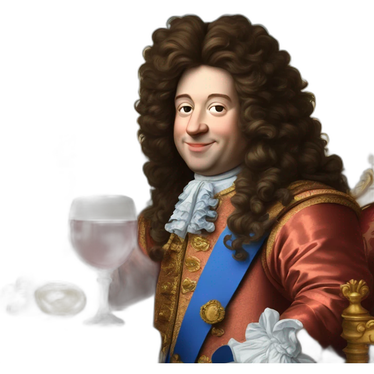 Louis XIV drinking soda emoji