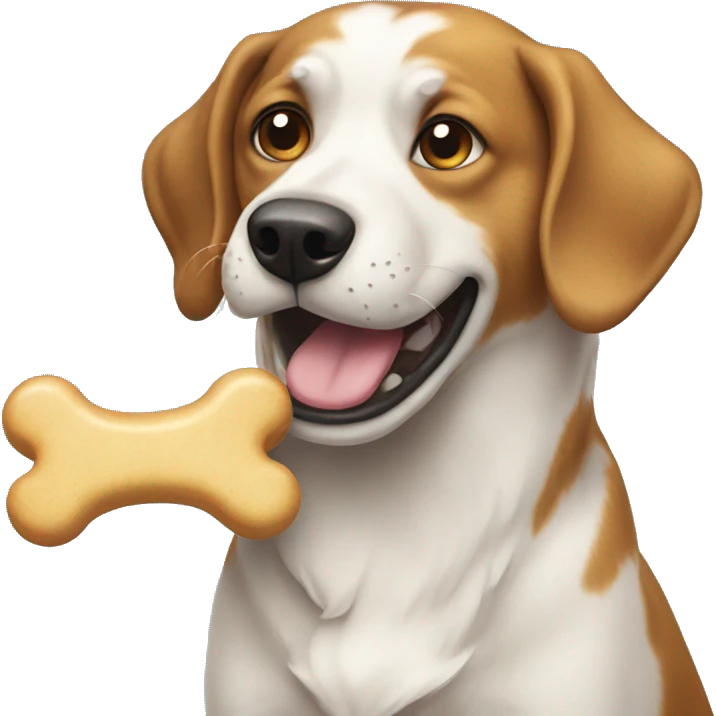 dog with chewbone emoji