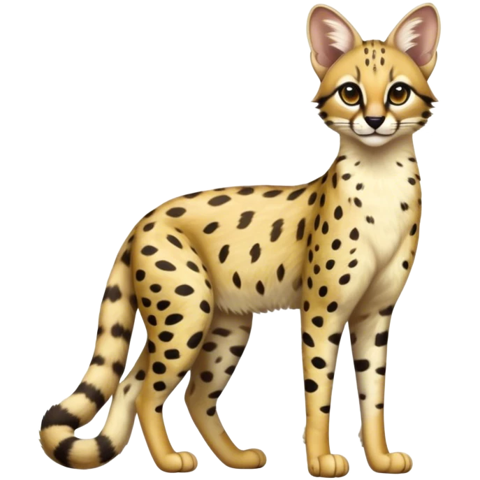 Serval-Genet-hybrid, full body emoji