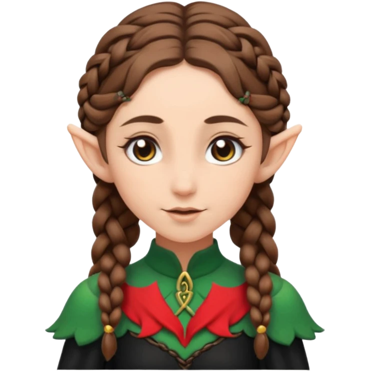 elves with braided brown  hair old man black dress  emoji