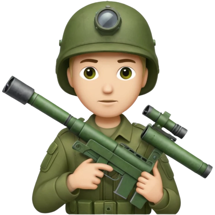 
solder with anti-tank missile system emoji