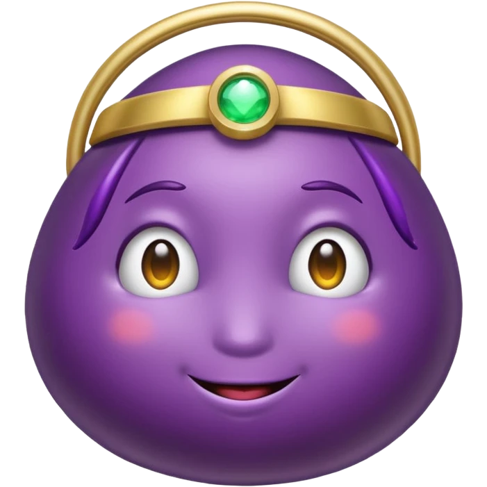 Eggplant wearing a halo emoji