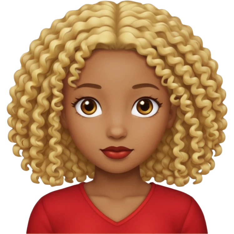 black girl with blond curly hair  emoji