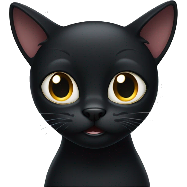 Scared black cat with an arched back emoji