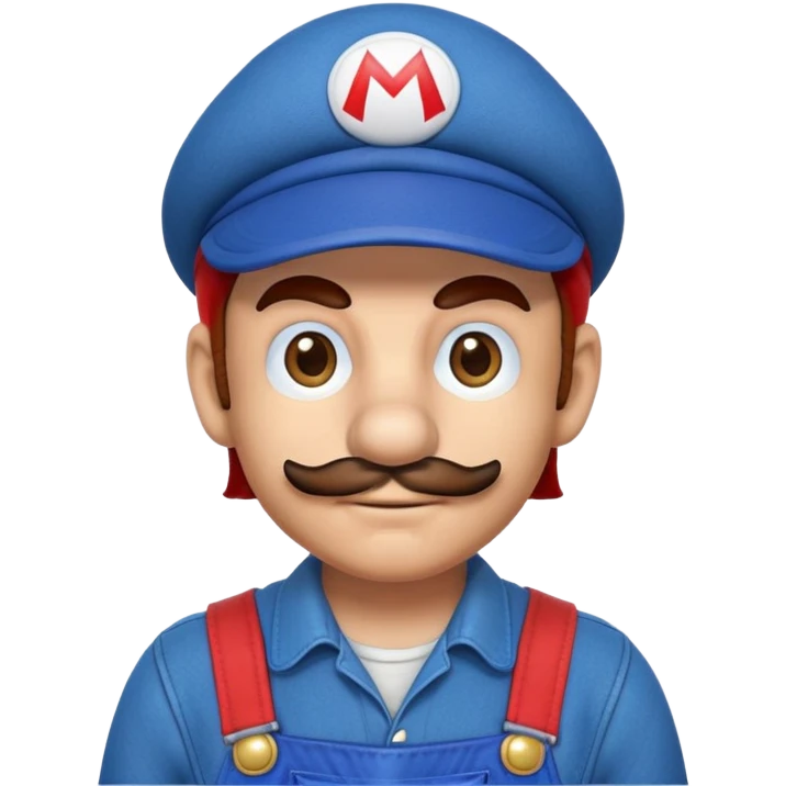 Mario character with red hat and blue overalls emoji