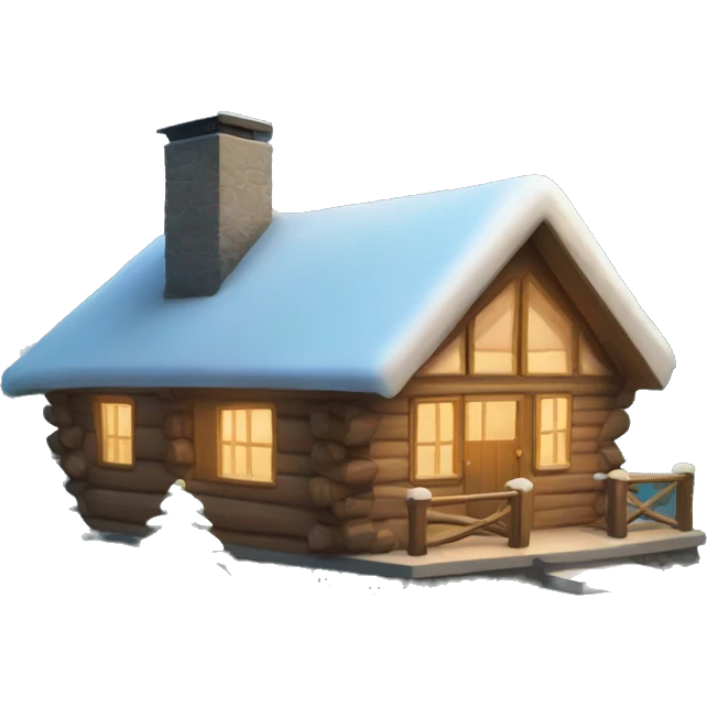 winter cabin emoji