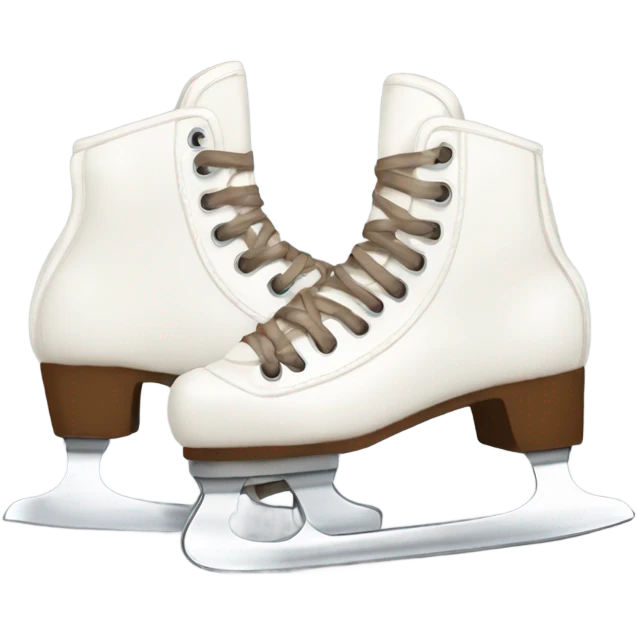 two winter white skates with brown laces on one direction  emoji