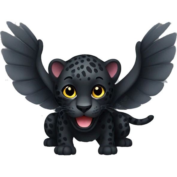 winged black leopard emoji