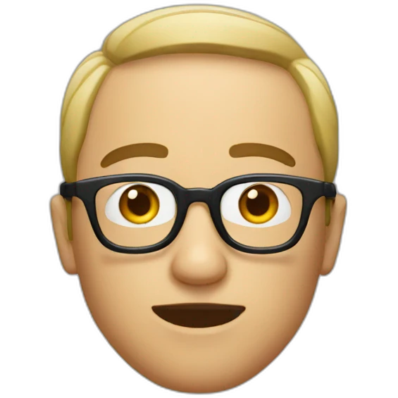 Guy with fully circular glasses emoji