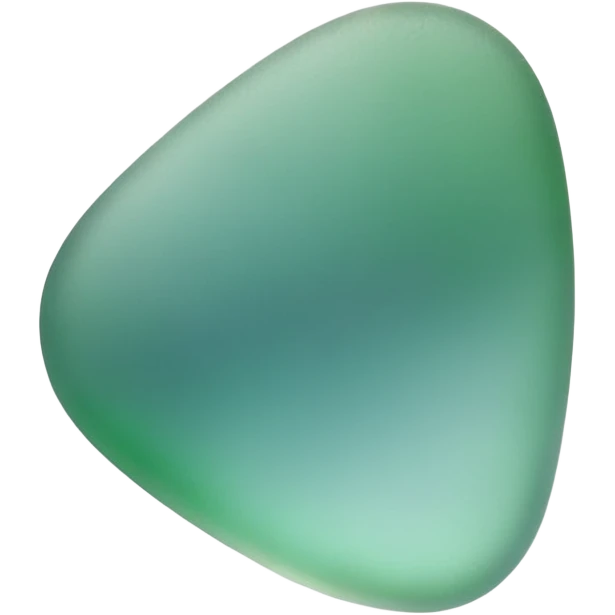 a single piece of green and teal sea glass with smooth but sharp edges emoji