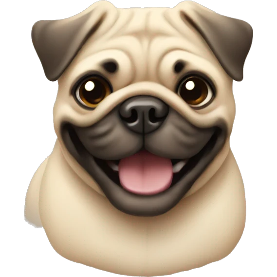 Beige cheerful pug emoji