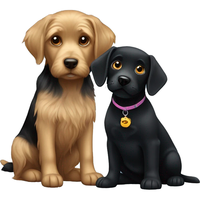 Black lab and Yorkie  emoji