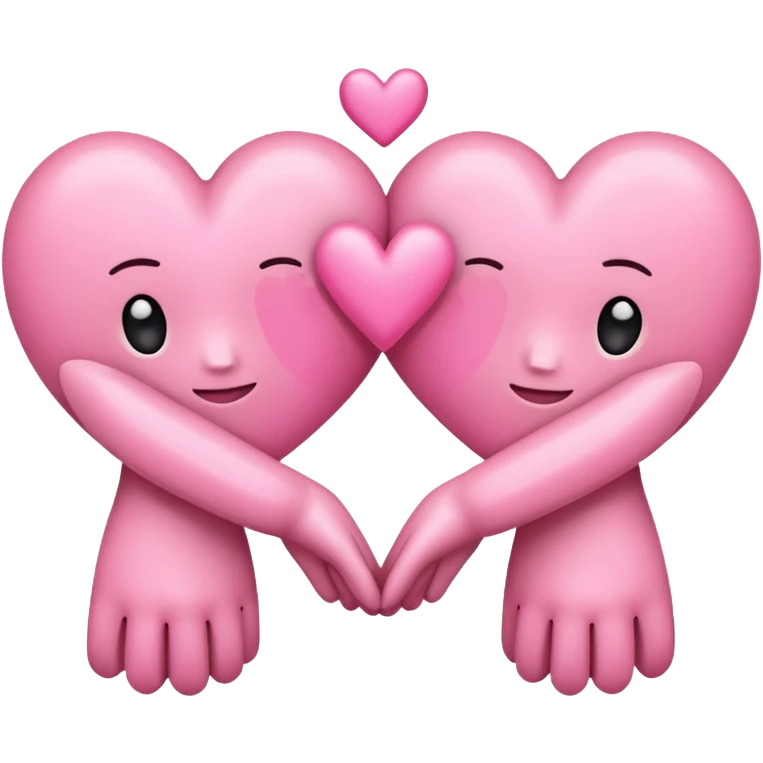 two hearts holding hands emoji