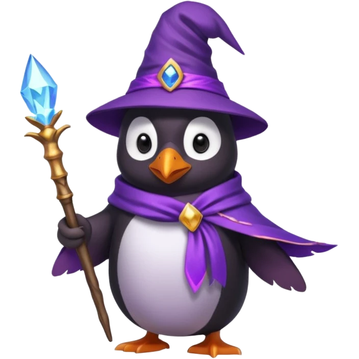 Purple wizard penguine emoji
