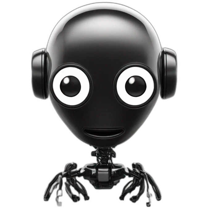 alien titanium ai Chatbot black and white with circuit leaf logo emoji