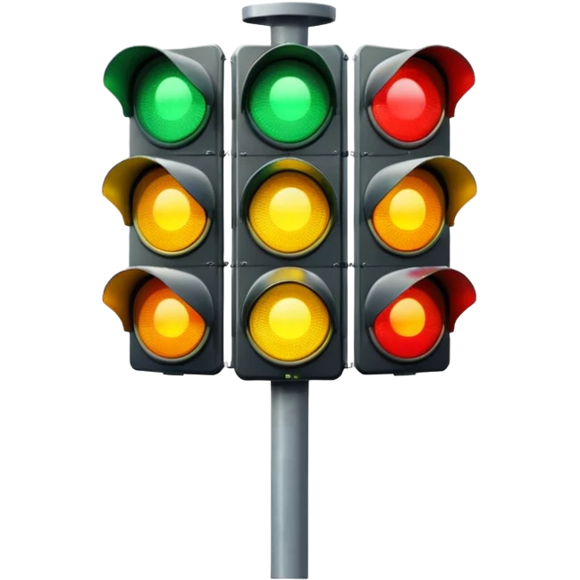 Traffic Light a full view with road emoji