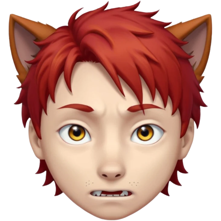 Wolf Anime Boy scared red hair emoji