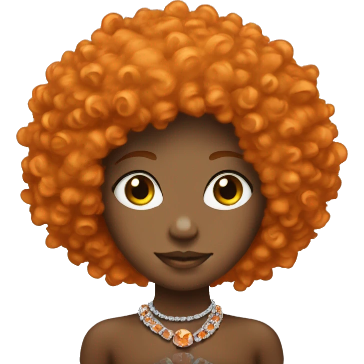 girl with orange afro and diamond chain emoji