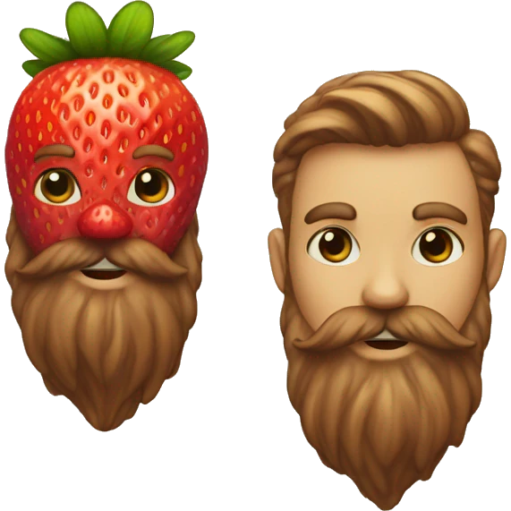 strawberry with beard  emoji