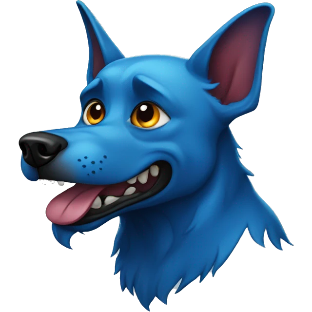 demon blue dog emoji