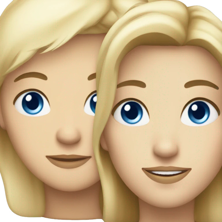 blue eyes and blonde hair woman with a brunette male with blue eyes emoji