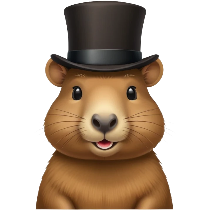 Capybara with a top hat and sunglasses emoji