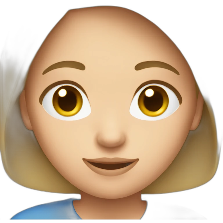 cute caucasian woman blue top emoji