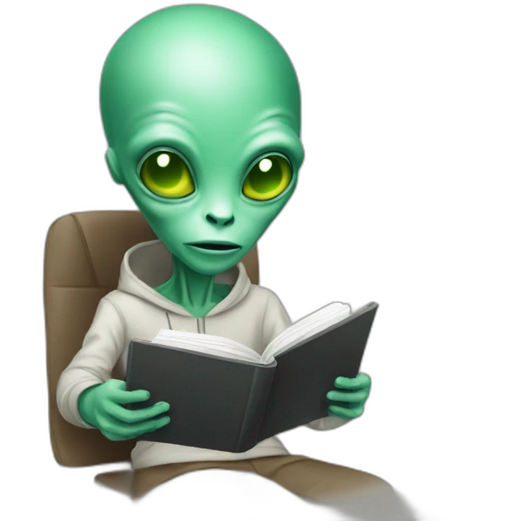 Alien using a notebook emoji