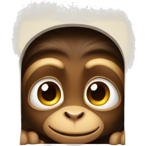 A cute monkey peeping inside a room emoji