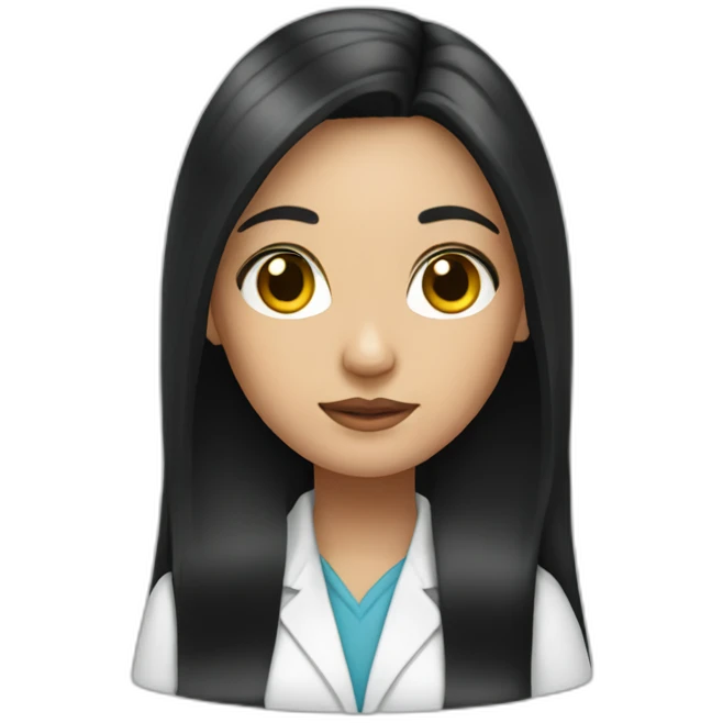 Psychologist girl with long black hair emoji