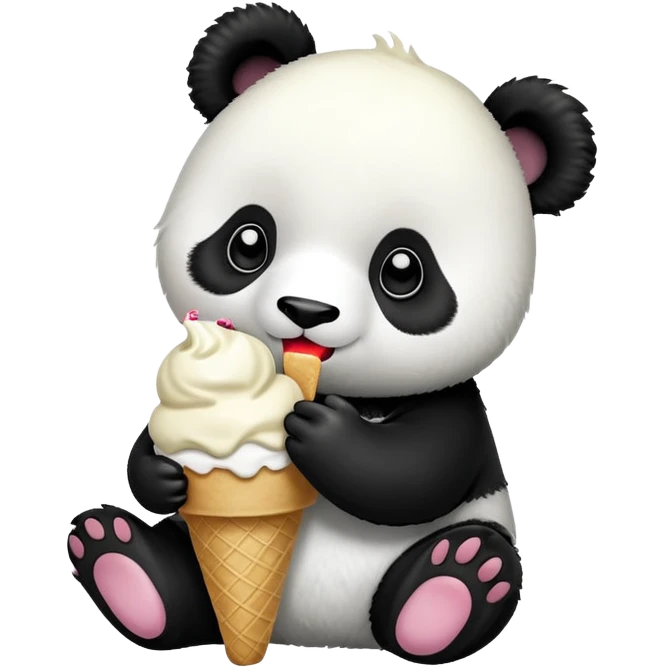 Panda eating ice cream emoji
