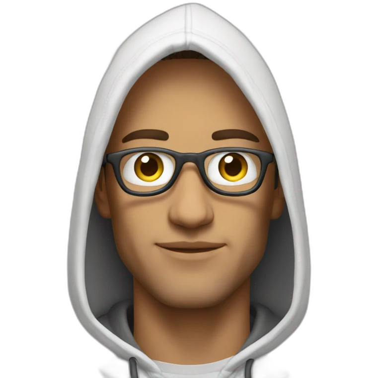 Hoodie white cool Man emoji