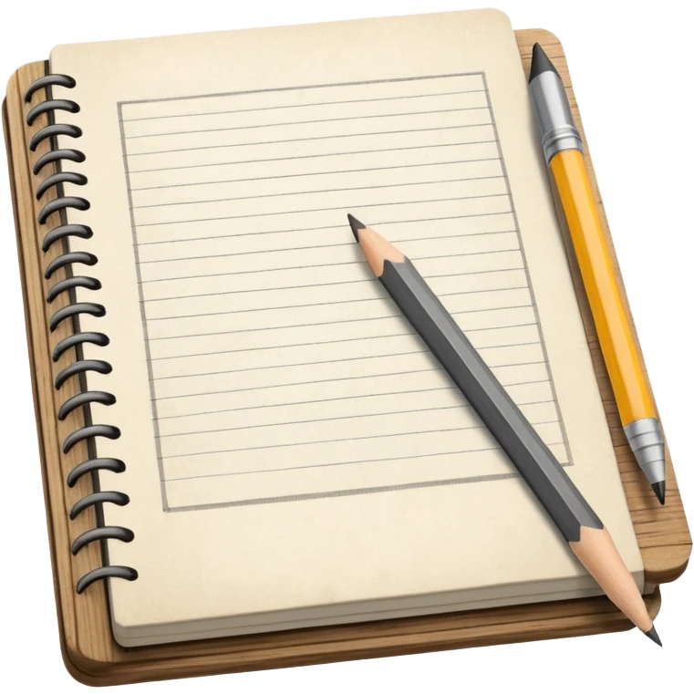 open sketchbook with a pencil on it emoji