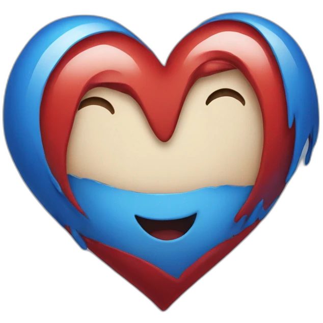 Half-Blue-half-red-heart emoji