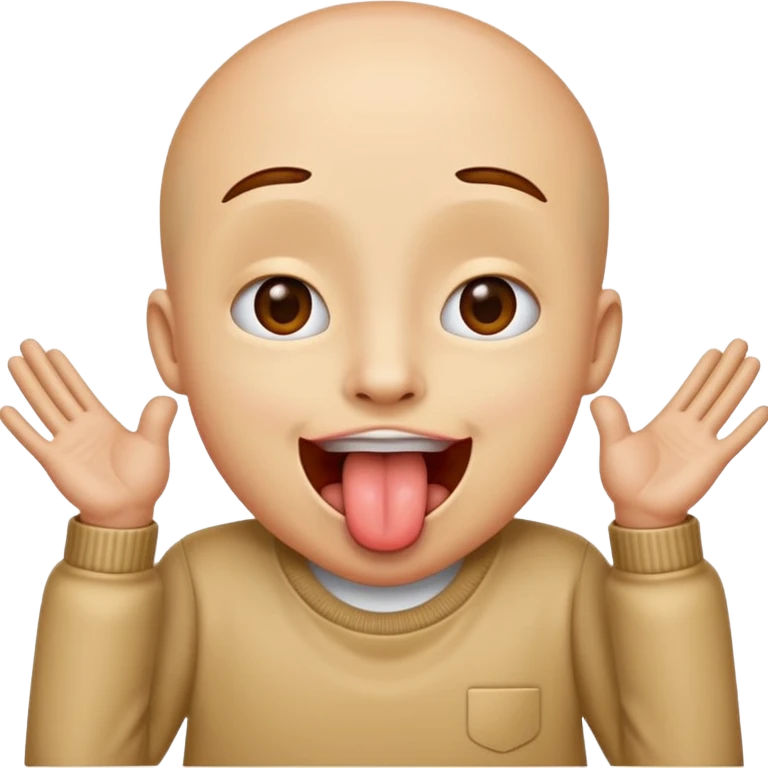 Tounge out with hands to the sides emoji
