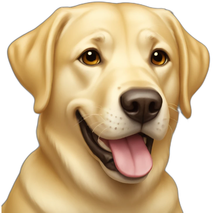 Yellow lab baring teeth emoji
