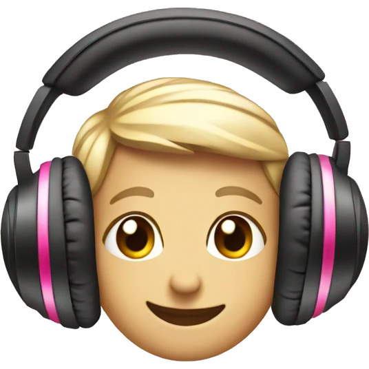 Headphones wmoji with little pink bows emoji