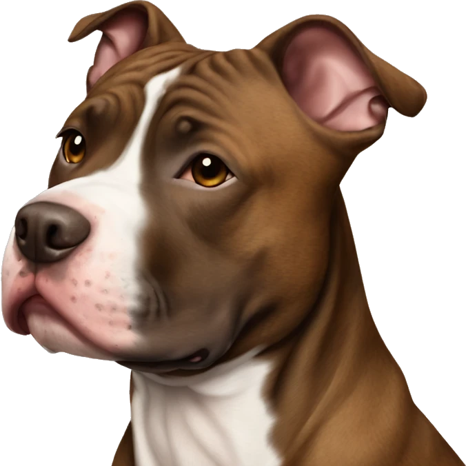 Dog pit bull brown brindle brown emoji