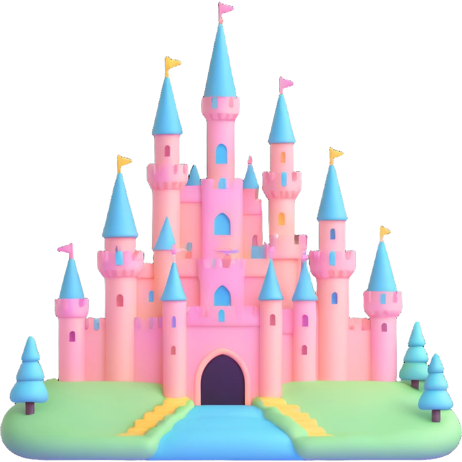 fairytale castle with pastel colors emoji