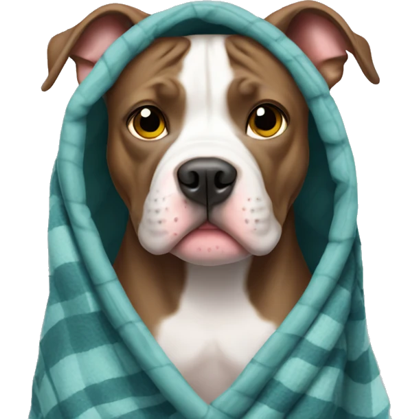 pitbull wearing a blanket emoji