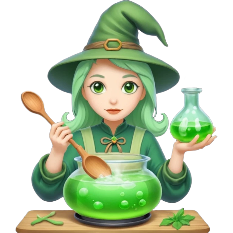 green witch cooking potion emoji