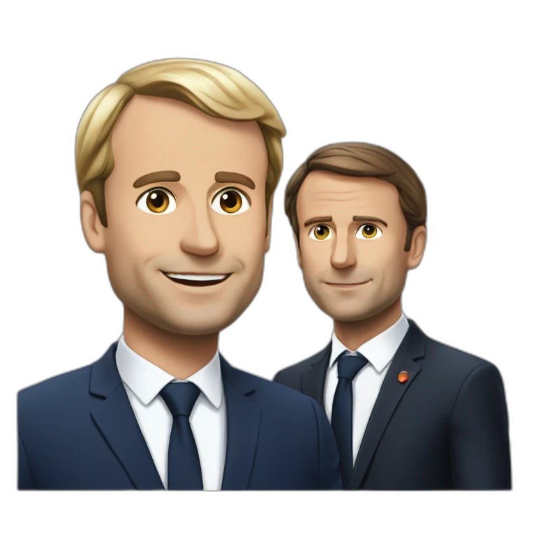 Macron avec un chat sur la tête emoji