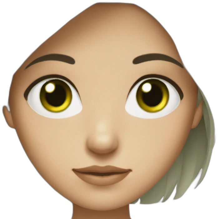 Darkhair green eyes girl emoji
