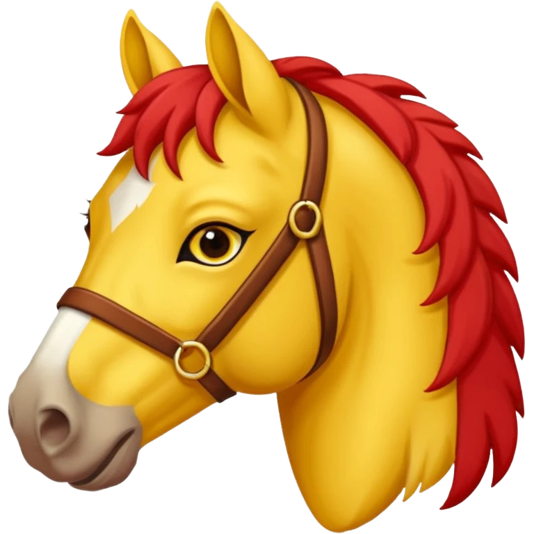 Cavalo vermelho e amarelo pastel emoji